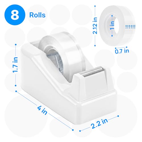 OWLKELA Lightweight Desktop Tape Dispenser, White, 1 Pack - color: White, size: 1 Pcs