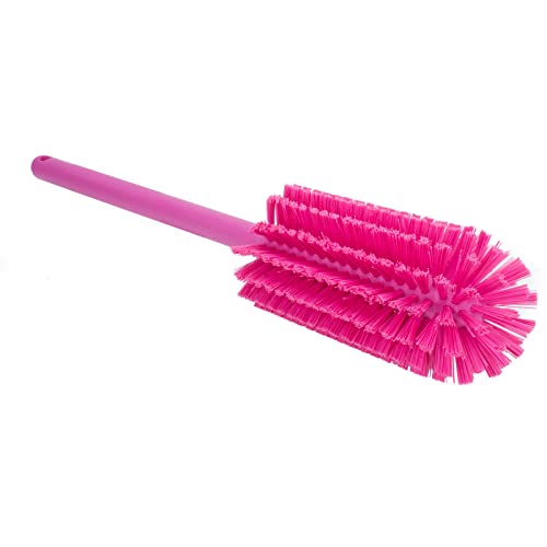 SPARTA Large Water Bottle Brush Ideal for Wide-Mouth Jars, Bottles and Tumblers, Dishwashing Tool with Handle for Home and Commercial Kitchens, Plastic, 16 Inches, Pink (Pack of 4) - color: Pink
