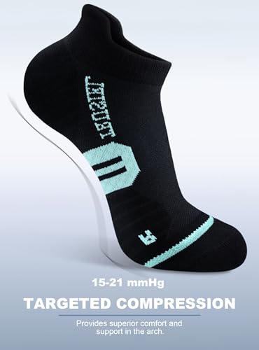 Trusiel Ankle Compression Socks for Women Running Moisture Wicking 5 Pairs - color: Black, size: 6-9