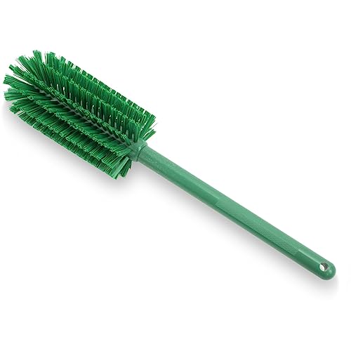 SPARTA Large Water Bottle Brush Ideal for Wide-Mouth Jars, Bottles and Tumblers, Dishwashing Tool with Handle for Home and Commercial Kitchens, Plastic, 16 Inches, Green, (Pack of 4) - color: Green