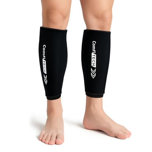 ComfiTECH 2 Pack Shin Splint Ice Pack Wrap, Reusable Calf Leg Ice Sleeve, M - size: Medium