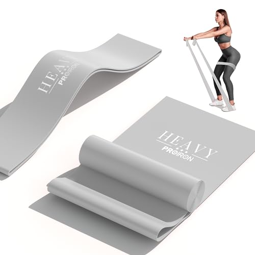 PROIRON Latex Resistance Bands Set 2-in-1, 6.6FT/4.9FT, for Pilates, Rehab - color: Gray/4.9FT+2FT/Heavy