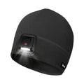 Taximi Led Beanie with Light, USB Rechargeable Headlamp Beanie, Fleece Flashlight Hat for Running, Gift for Men Dad Husband - color: Black