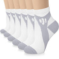Sooverki Copper Compression Socks Women and Men 6 Pairs - Circulation Arch Support Plantar Fasciitis Running Ankle Socks - color: A3 - B - 6 Gray White, size: Large-X-Large