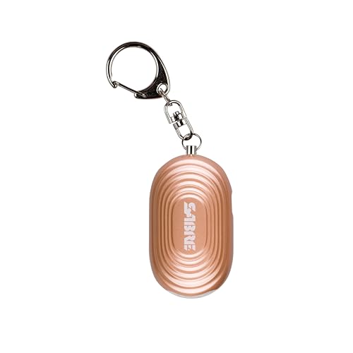 SABRE 2-in-1 Personal Alarm with LED Light, 130dB Personal Safety Siren, Snap Hook for Instant Access, 1,250 Foot (381 Meters) Range, Compact Design for Easy Attachment to Purse, Bag, or Keys - color: Rose Gold Alarm