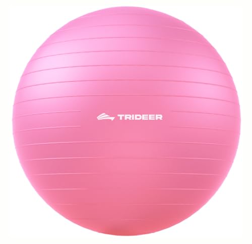Trideer Yoga Ball for Exercise, Pregnancy, Exercise Ball, Pump Included - color: Pink, size: L(23-26ines/58-65cm)