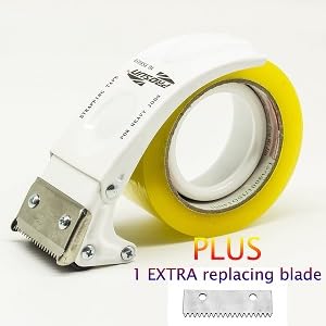 3 Pack Metal Handheld 2 Inch Tape Gun Dispenser Packing Packaging Sealing Cutter (Blue White Yellow)