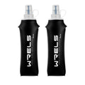 WRELS Soft Running Water Flask Soft Flasks Collapsible Soft Water Bottles Small BPA-Free for Sports Hiking Hydration Pack 5oz/8oz/17oz(BLACK,17oz*2) - color: Black, style: 500ml/17oz-2 Pack