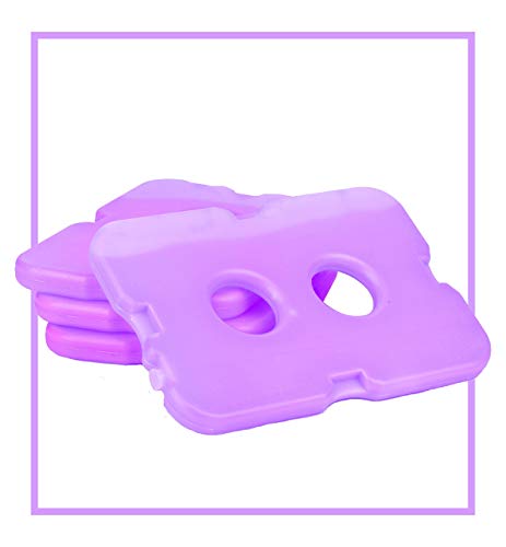 Healthy Packers Ice Packs for Lunch Boxes, Slim Cooler Ice Packs - color: Purple (4 Pack)
