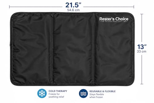 Rester's Choice Extra-Large Gel Ice Pack (13" x 21.5") - Reusable, Flexible, Durable - Ideal for Back, Shoulder, Knee (Black, 1 Pack, X-Large) - color: Black, size: 13x21.5 Inch (Pack of 1)