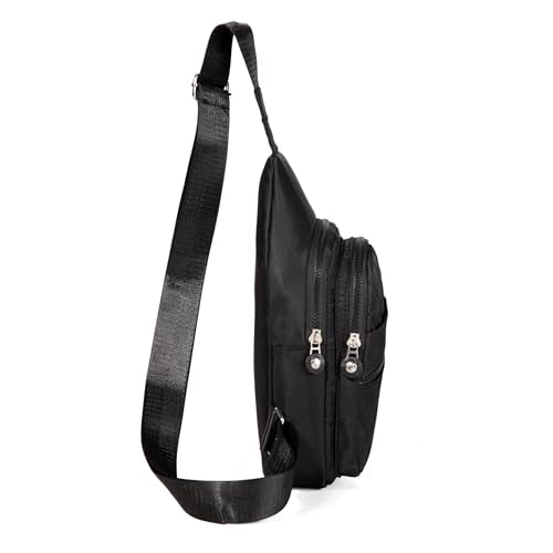AOSTIHOT Crossbody Sling Bag Small Sling Backpack for Women, Chest Daypack Crossbody Shoulder for Travel Sport Running Hiking - color: A Black