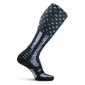 MudGear Graduated Compression Socks, Durable, Sweat-Resistant OCR Performance Socks with Cushioned Footbed, Made in USA - color: Blue Line, size: Medium
