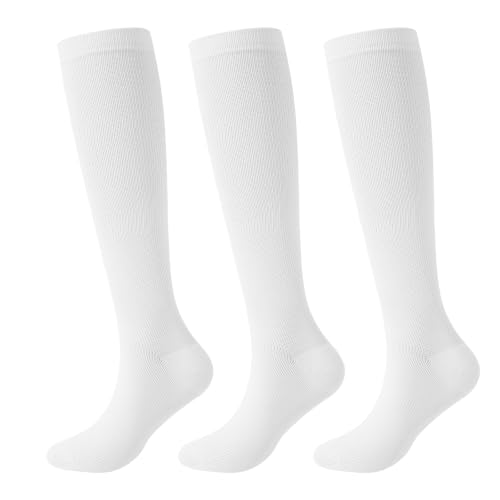 Junely Compression Socks for Women Knee High Socks White