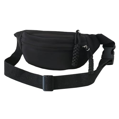 Fanny Pack for Kids, Adjustable Crossbody Waist Bag for Boys Girls, Black - color: Black