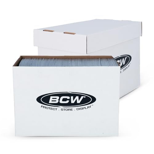 BCW Magazine and Document Storage Boxes, Stackable Cardboard, White, 5 Pack - style: 5 Pack
