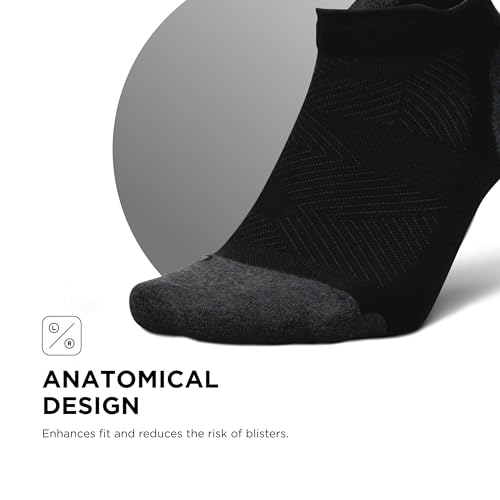 Feetures Elite Max Cushion No Show Tab Ankle Sock - color: New Black (1 Pair), size: Large