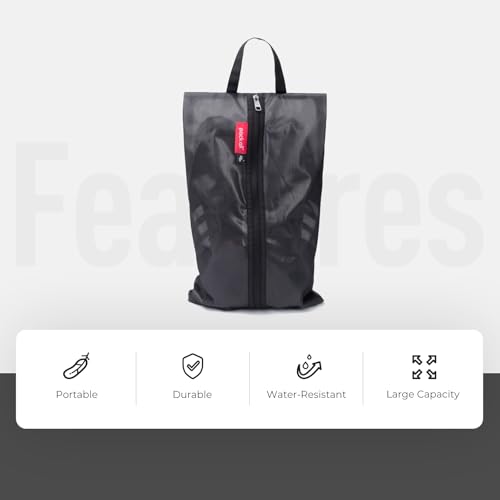 pack all Plus-Sized Shoe Bag for Travel, Water-Resistant Shoe Pouch - color: Plus-Black, style: 1 Pack
