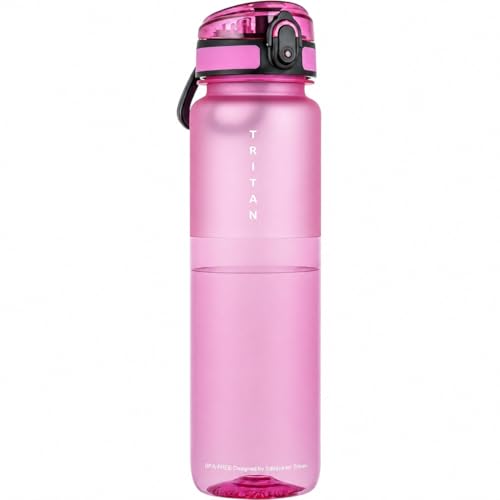 32oz Clear Tritan Water Bottle with Chug Lid - color: Magenta