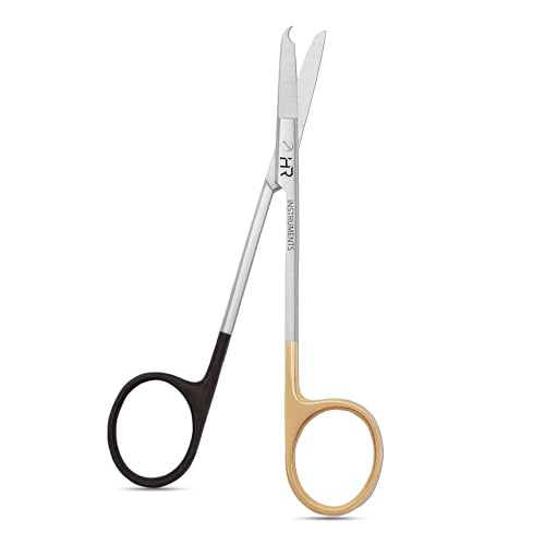 Suture Stitch Scissors with Delicate Hook Surgical Nursing Medical Scissors Perfect for Suture Removal, First Aid, EMS Training Premium Quality Instrument- Stainless Steel (Straight, 13CM) - color: Straight, 13CM