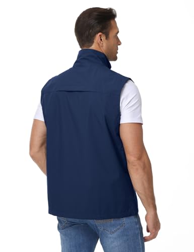 Eisctnd Mens Lightweight Quick Dry Vest Sleeveless Outerwear Utility Jacket - color: Darkblue, size: Small