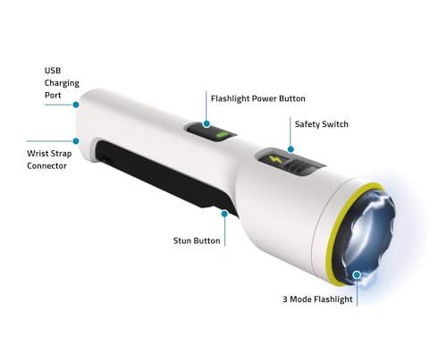 TASER StrikeLight 2 Rechargeable Self-Defense Flashlight with Painful 10 µC Stun Charge | Portable, Lightweight Protection for Running, Jogging, Pet Walking, Camping, Hiking, and Outdoors - color: White