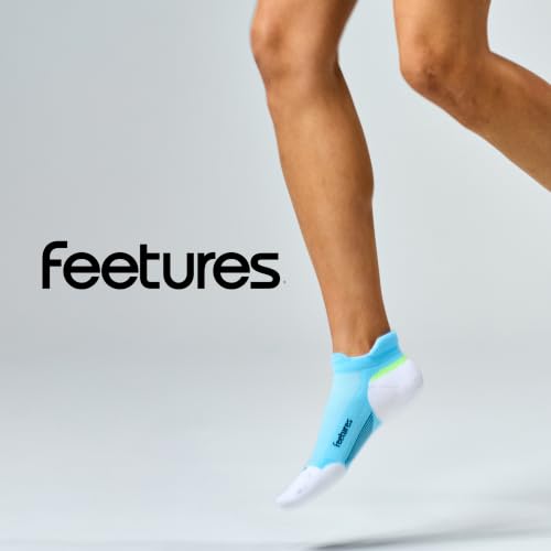 Feetures Elite Max Cushion No Show Tab Ankle Sock - color: Cool Plunge (1 Pair), size: Large