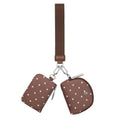 Keychain Wallet Mini Zip Around Wristlet Wallets for Women Detachable Dual Pouch Wristlet Portable Coin Purse Small Wallets (Polka Dot Brown) - color: Polka Dot Brown
