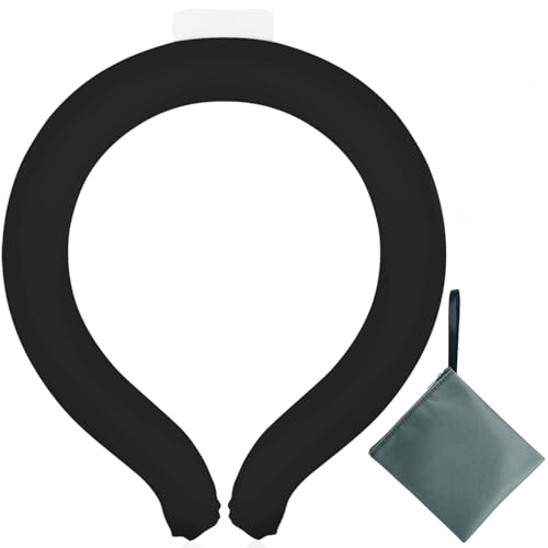 Neck CoolingTube with Insulated Bag, Reusable Ice Coolers Wearable Cooling Products, Neck Ice Coolers for HotWeather (Black) - color: Black