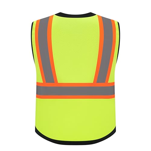 Gasoline Class 2 High Visibility Reflective Safety Vests Women & Men - color: Yellow Black, size: X-Small