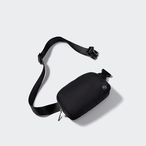 Pander Unisex Belt Bag Fanny Pack for Women with Adjustable Strap, Small Waist Pouch for Workout Running Traveling Hiking - color: Black