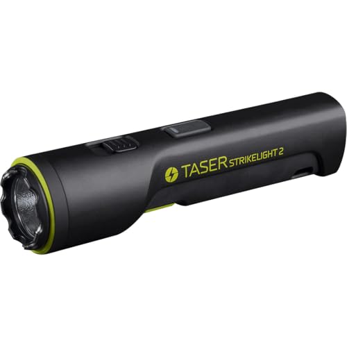 TASER StrikeLight 2 Rechargeable Self-Defense Flashlight with Painful 10 µC Stun Charge | Portable, Lightweight Protection for Running, Jogging, Pet Walking, Camping, Hiking, and Outdoors - color: Black