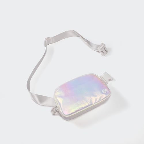 Pander Nylon Fanny Pack for Women, Two-Way Zipper Crossbody Bag - color: Iridescent