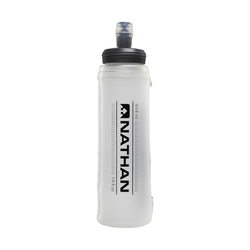 Nathan Soft Flask with Bite Top, Collapsible Running Water Bottle for Hydration, Flexible Soft Flask, 14 oz - size: 14 Ounces