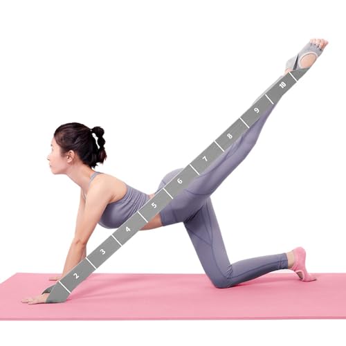 2-Pack 11-Loop Stretch Bands, Adjustable Stretch Strap for Yoga, Pilates, Dance, Ballet, Gymnastics, Flexibility, Leg Stretching, Physical Therapy & Stretching Equipment for Home Workout & Mobility - color: Gray+Blue