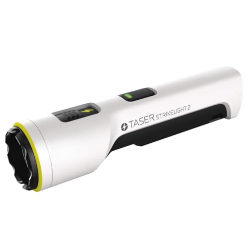 TASER StrikeLight 2 Rechargeable Self-Defense Flashlight with Painful 10 µC Stun Charge | Portable, Lightweight Protection for Running, Jogging, Pet Walking, Camping, Hiking, and Outdoors - color: White