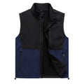Msmsse Men's Outerwear Lightweight Vest Standing Collar Puffer Sleeveless Jacket for Hiking Running Golf - color: Black/Dark Blue, size: Large