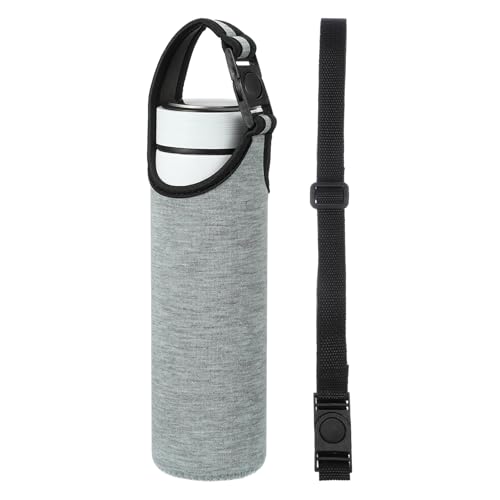 uxcell 2pcs Neoprene Water Bottle Sleeve, 15.5-20oz Insulated Water Glass Bottle Carrier Bag Collapsible Drink Bottle Sleeve Cover Holder with 2 Straps, Gray - color: Gray