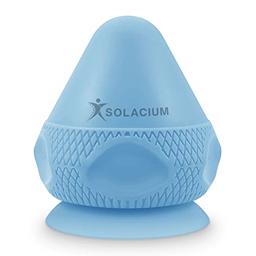 Solacium Mountable Massage Therapy Tool - Multi-Surface Suction Cup Wall Massage Tool for Sore Muscles, Myofascial Release, Stress Relief, Trigger Point and Deep Tissue Massage (Light Blue) - color: Light Blue