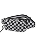 AIBEARTY Fashion Fanny Pack Small Checkered Waist Pack Belt Waist Bag Pack Pouch with Adjustable Strap for Sport Running,Camping,Trip - color: Black Check Pattern