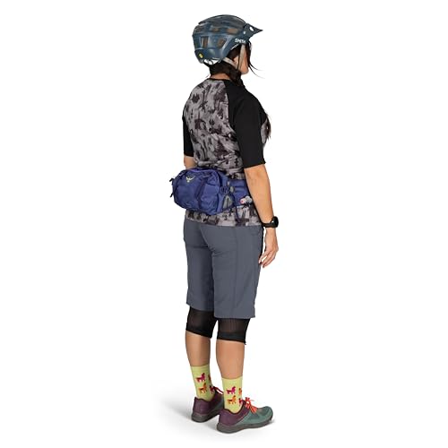 Osprey Seral Biking Waist Pack with Hydraulics Reservoir for Men & Women, Hydration Belt with Water Bladder - color: Raven Black, style: 4l