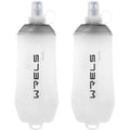 WRELS 200ml/350ml/500ml Collapsible Soft Flask,BPA Free Folding Soft Water Bottle with Hanging Ring,Lightweight TPU Hydration Flask for Running Marathon Cycling Hiking - color: Grey-350ml*2