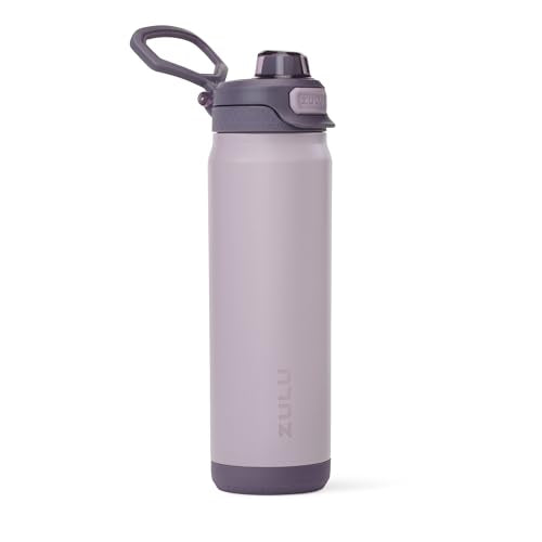 ZULU Powerfill Pro 24oz Stainless Steel Sip or Chug Water Bottle, Amethyst - color: Amethyst, style: 24oz