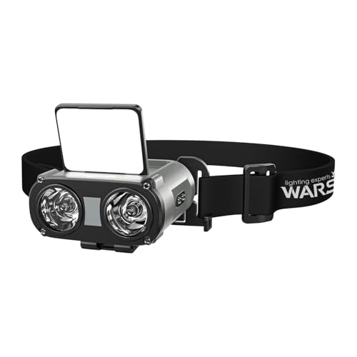 WARSUN MD9 Multi-Use Headlamp Rechargeable LED – Cap & Bike Mount, COB, Motion Sensor, 5 Modes, 800 Lumens or Camping, Fishing, Hiking - color: Gray