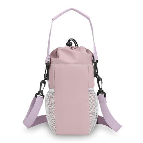 Water Bottle Holder with Removable Handle Strap 32 40oz Crossbody Insulated Water Bottle Carrier Sling Bag with Adjustable Strap and Phone Purse 5 Pockets for Walking Hiking Gym Travel - color: Violet