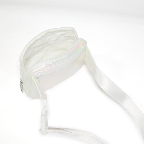 Pander Belt Bag Large 2L, Nylon Fanny Pack Purse for Women and Men with Adjustable Strap - color: Iridescent