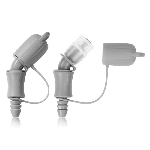 Hydration Bladder Bite Valve Replacement Mouthpiece Fit for Any Water Backpack and Most Brands, with Manual Switch Valve - color: 2 Pack 4501 degree grey-A