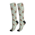 Cute Compression Socks Knee High Support Stockings Women Men - color: Cute Sloth Flower