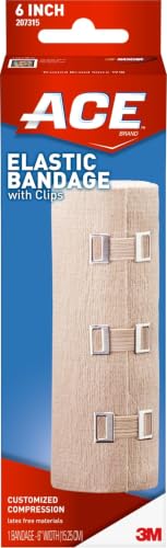 ACE 6 Inch Elastic Bandage with Clips, Beige, Great for Chest and More, 1 Count - size: 6"