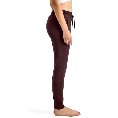 Ipletix Joggers for Women with Pockets Yoga Lounge Sweat Pants - color: Brown, size: Small