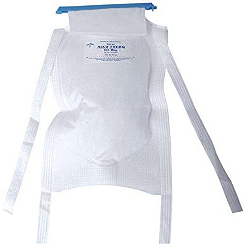 Medline Refillable Ice Bags with Clamp Closure, 3-Layer Plastic, 5 Inches x 12 Inches, Attached Ties, White, Case of 50 - size: 5" x 12"